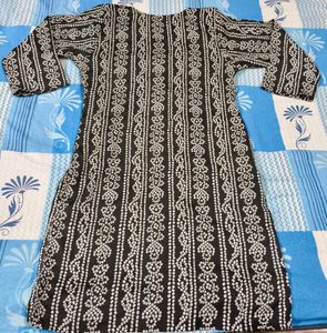 Elegant Black Batik Print Kurta