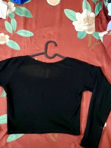Boat Neck, Full Sleeved Crop Top