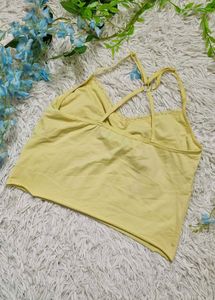 Yellow Lace Trim Cami Top
