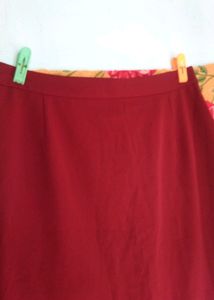 Stylish Maroon Midi Skirt