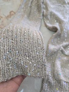shimmery crochet knit overcoat