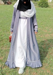 Elegant Grey Abaya Set