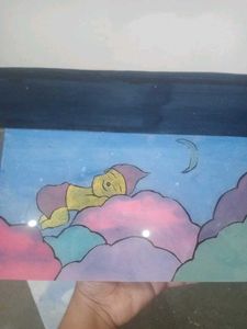 Dreaming Baby Glass Painting