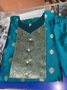 Paithani Teal &amp; Gold Salwar Kameez