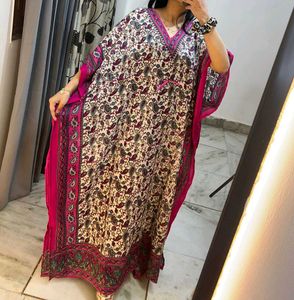 Orange Patterned Caftan Dress
