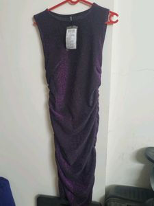 Sparkly Purple Ruched Dress