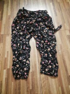 Floral Black pants