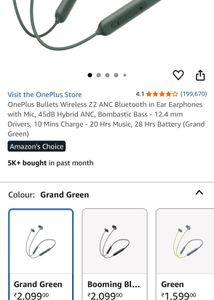 OnePlus Bullets Wireless Z2 ANC Earphones with mic
