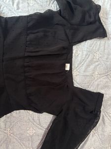 Black Long-Sleeve Mini Dress