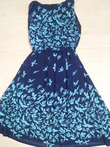 Freedom Navy &amp; Teal Bird Print Dress