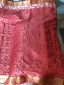 BrandNew Beautiful BanarasiSaree-Coral&amp;Gold-WithBl
