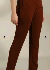 🌸Brown Fig Tapered Flat - Front Trousers
