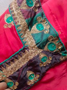 polycell red colour beautiful saree