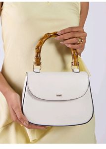 Iykyk White Bamboo Handle Sling Bag