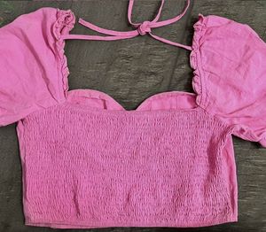 Pink Ruffle Sleeve Top