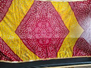 2 Bandhani Dupatta - Purple &amp; Yellow