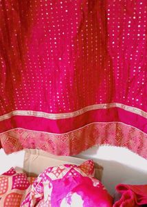 Dark Rose Kurti Set With Plazo Bilkul New
