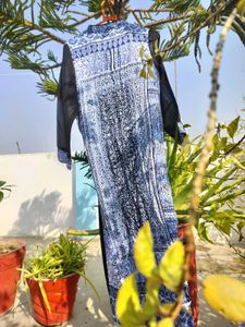 Blue &amp; White Printed Kurti