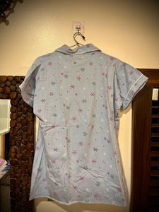 Blue Snowflake Print Co-Ord Night Wear
