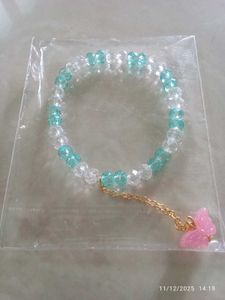 Butterfly Beaded Bracelet with free ring