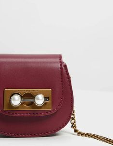 Charles &amp; Keith Burgundy Saddle Bag