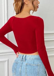 Square Neck Asymmetrical Hem Long Sleeves Top