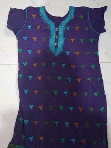 Purple Embroidered Kurta
