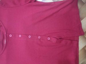 Red Button-Down Top