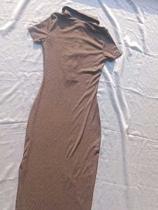Brand New (Newme) Solid Slit Ribbed Dress