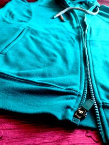 Teamspirit Zipper Sleeveless Hoodie Girls Teal Blu