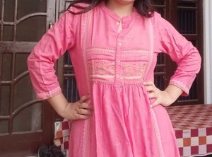 Pretty Pink Anarkali Kurti