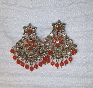 Orange Dangle Earrings