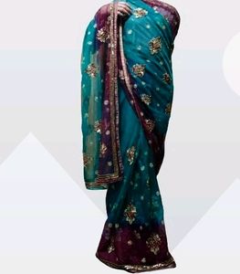 Heavy Embroidery Net Saree