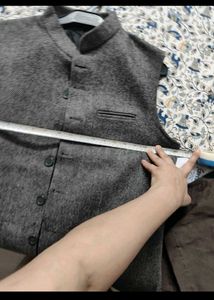 Men&#39;s Grey Sleeveless Nehru Jacket