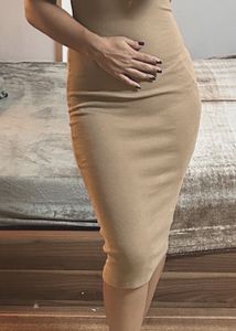 Zara Beige Bodycon Midi Dress