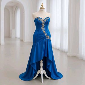 Elegant Blue High Low Dress