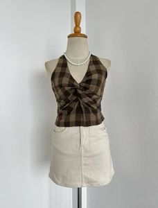 POLAR OPPOSITE TWISTED HALTERNECK TOP