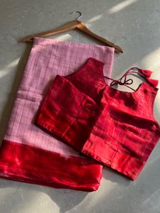 Red Cotton Silk Saree