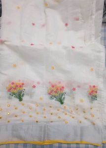 Embroidered Tissue Saree