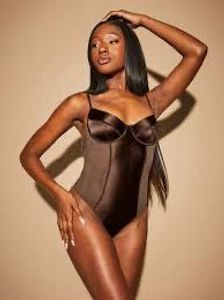 Brown Satin Bodysuit