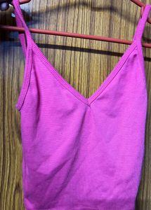 Pink V-Neck Tank Top