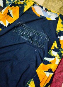 😍Stone Work Navy Blue 💙 Yellow Jacket Top I 38