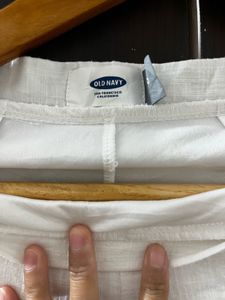 White Cotton A-Line Skirt