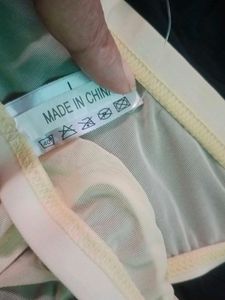 Men&#39;s Sheer Cream See Through Thong