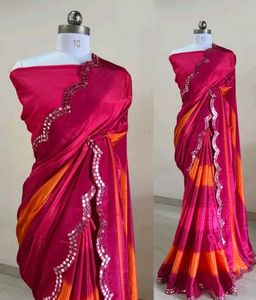 Elegant Pink &amp; Orange Saree