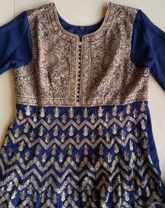Navy Blue Anarkali Size-XXL