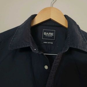 Bare Denim Navy Blue Linen Shirt