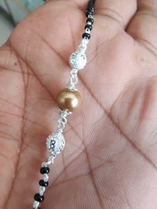 Pure Silver Black Beads Bracelet
