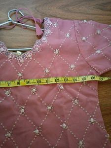 Pink Embroidered kurti set