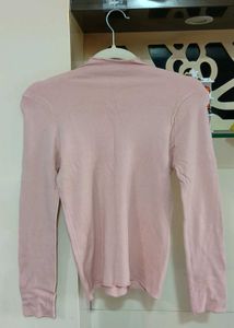 Pink Turtle Neck Long Sleeve Top